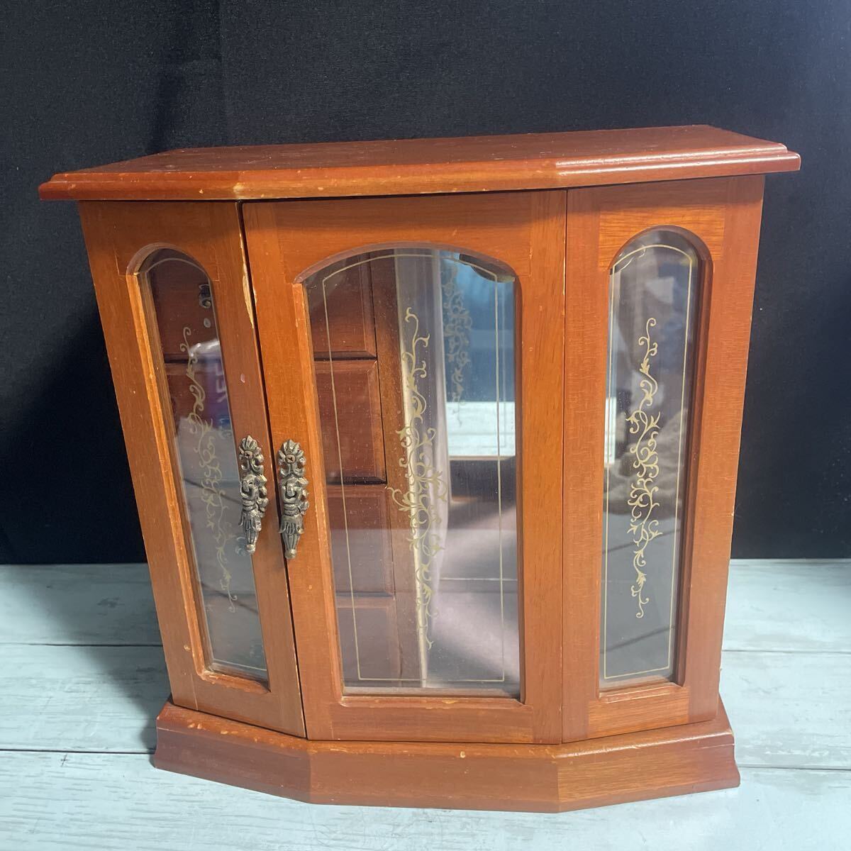 ジュエリーボックス アンティーク 小物入れ インテリア 木製 オルゴール 付き 宝石箱 アクセサリーケース (A-3188)拍卖