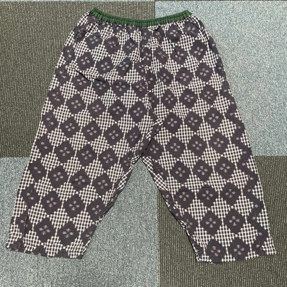 ☆儀右ヱ門 ギエモン 儀右エ門 GIEMON ズボン L 久留米絣 パンツ もんぺ 野良着 リメイク素材 かすり ポケット付き ウエストゴム (A-3200)拍卖