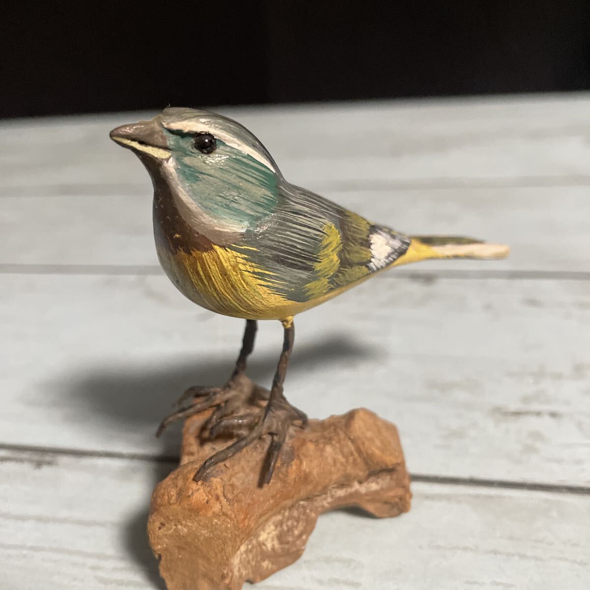 野鳥彫刻 バードカービング 野鳥 鳥 小鳥 木彫り 木製 彫刻 木工芸 インテリア オブジェ 置物 飾り物 雑貨 小物 レトロ(A-3243)拍卖