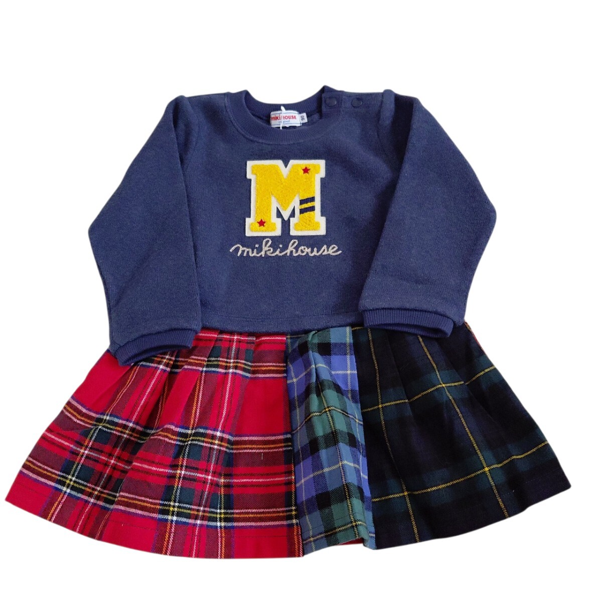 ☆半額以下☆タグ付き☆ミキハウスの裏起毛ワンピー(90cm)拍卖