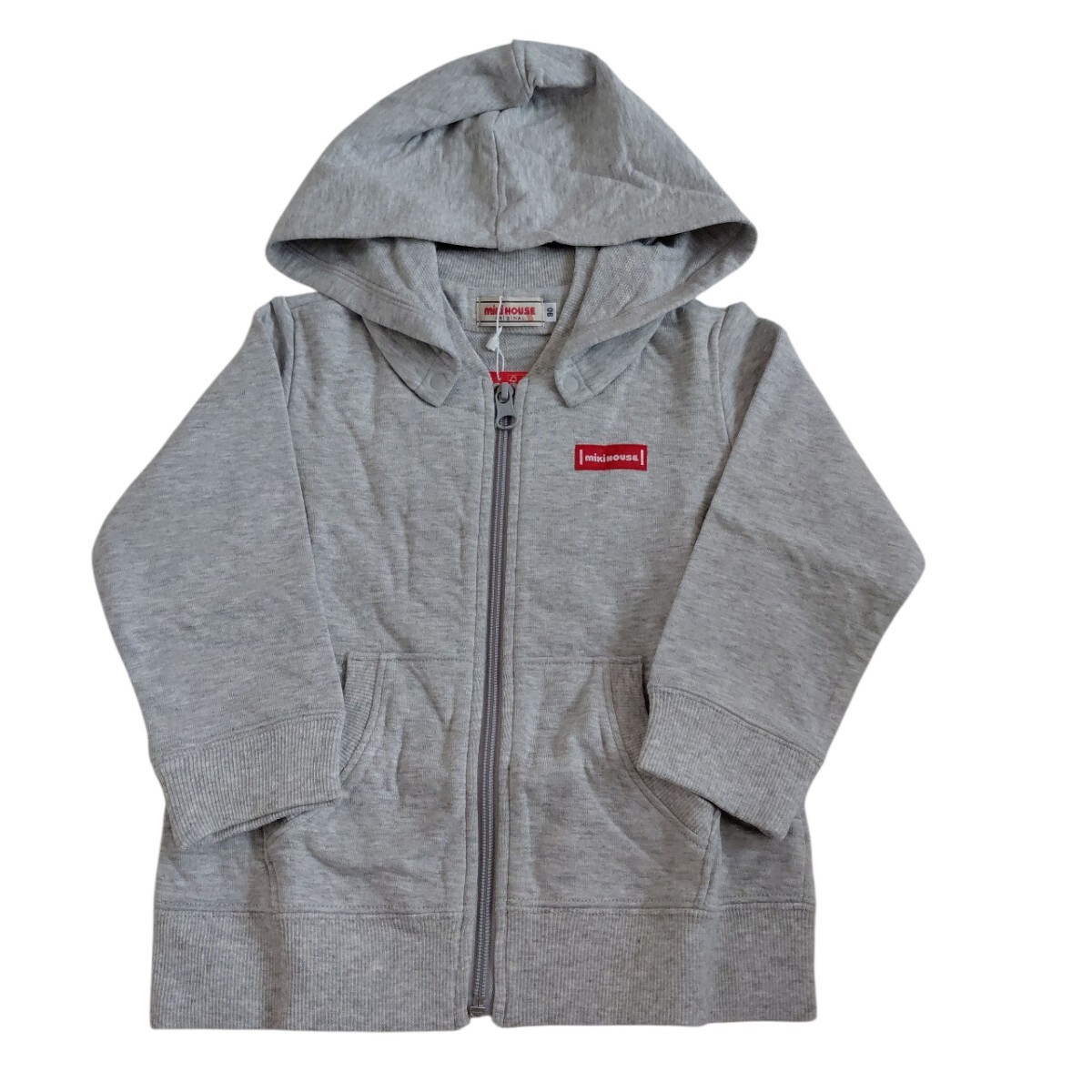 ☆タグ付き☆ミキハウス シンプルロゴのパーカー(90cm)拍卖