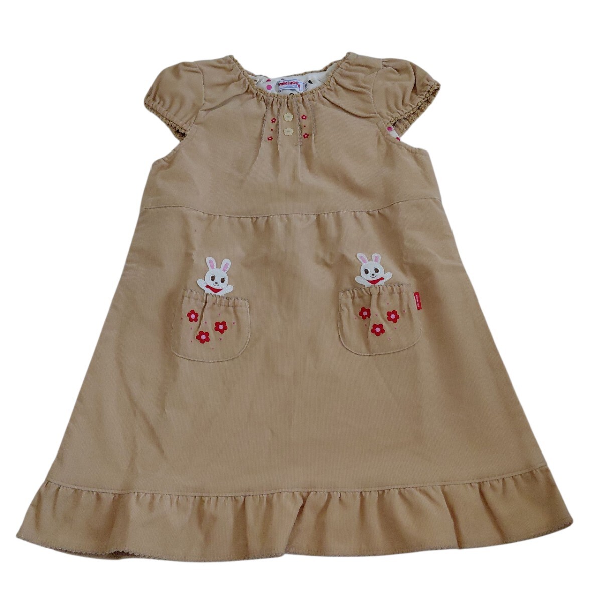 ☆半額以下☆タグ付き☆ミキハウス うさこちゃんのコーデュロイワンピース(110cm)拍卖