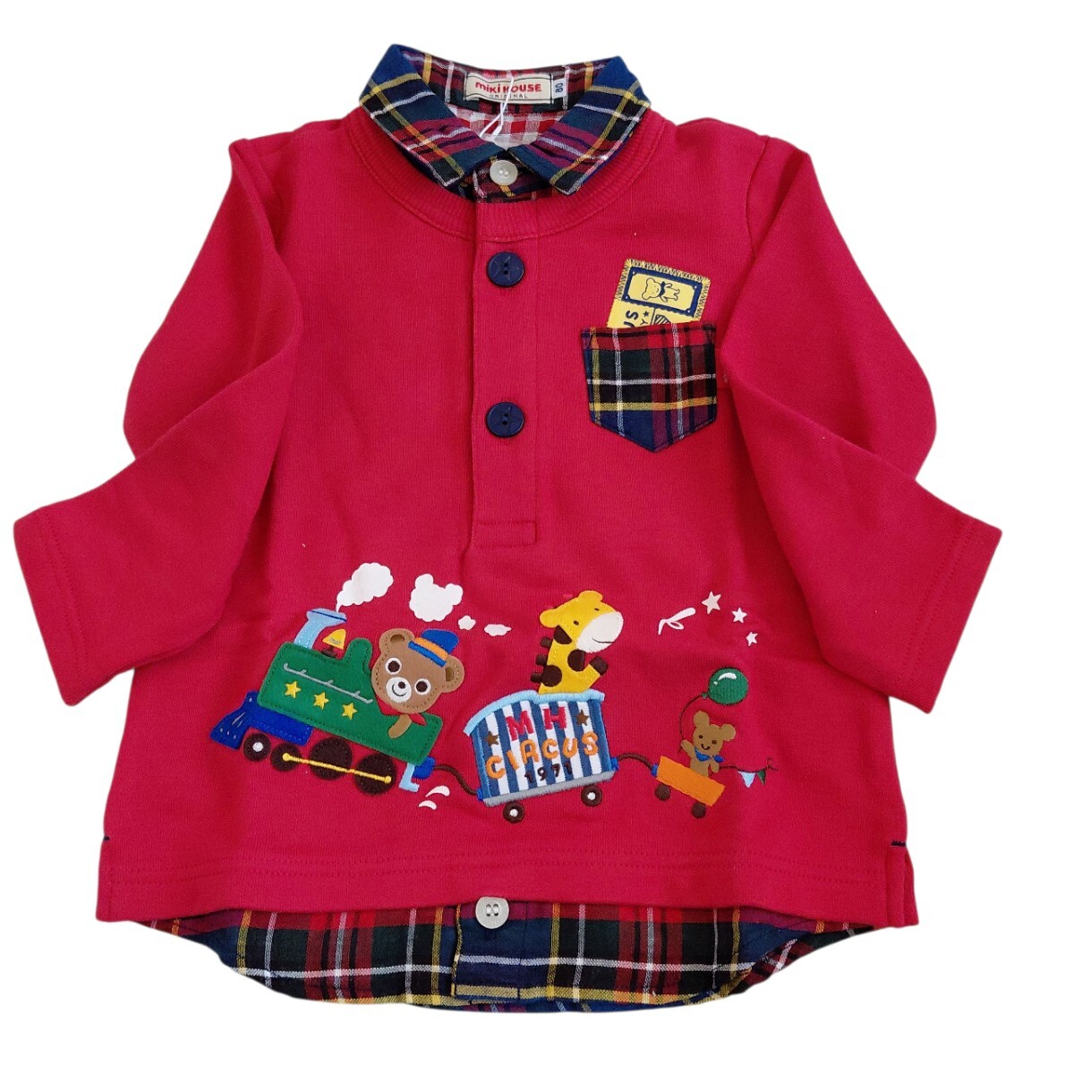 ☆半額以下☆タグ付き☆ミキハウス お手紙プッチーの襟付きトレーナー(80cm)拍卖
