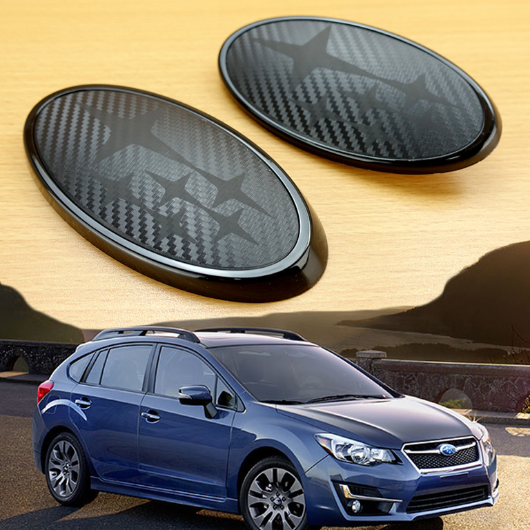 黒 6連星 スバル WRX STI WRX S4 レヴォーグ 2014-2017 フロント リア エンブレム セット カーボン調 拍卖