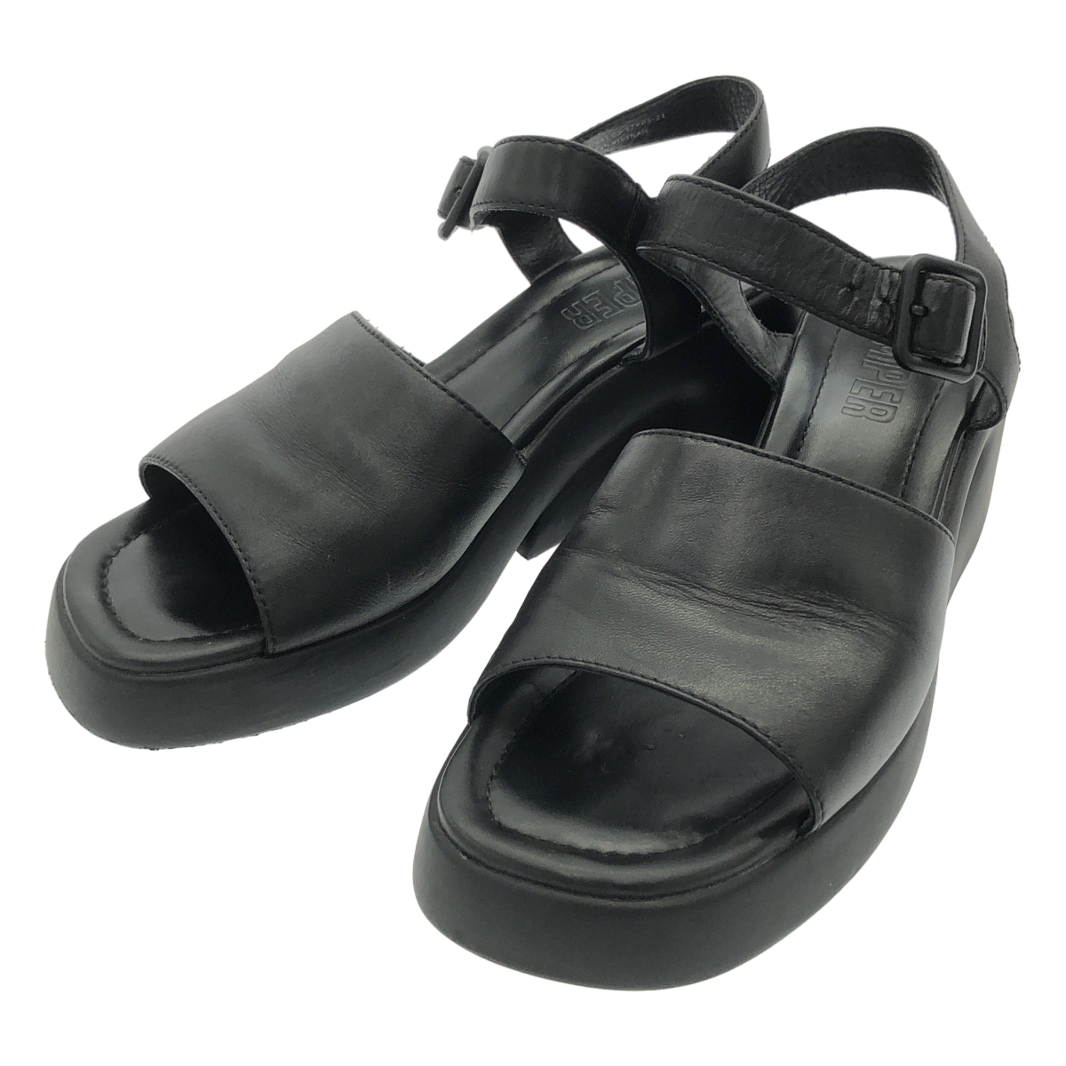 CAMPER カンペール KAAH ウェッジソールサンダル ブラック 37 ITI4WRDCPC78拍卖