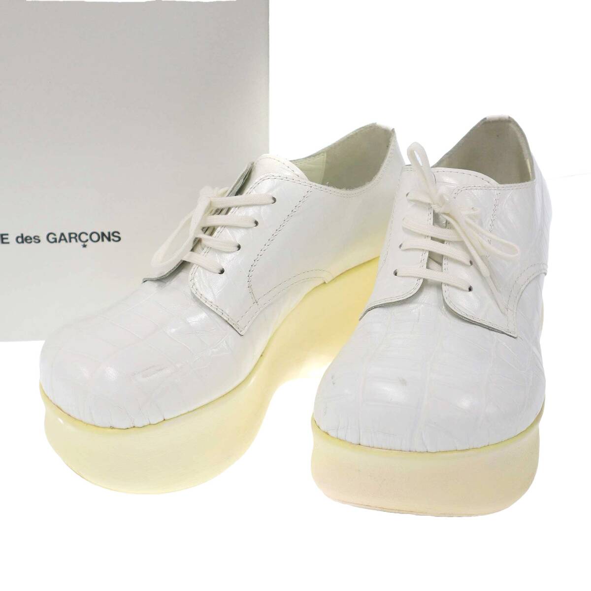 COMME des GARCONS コムデギャルソン 13SS エンボスプラットフォームシューズ GK-K105-001 ホワイト 24 ITLO2WJAO0I8拍卖