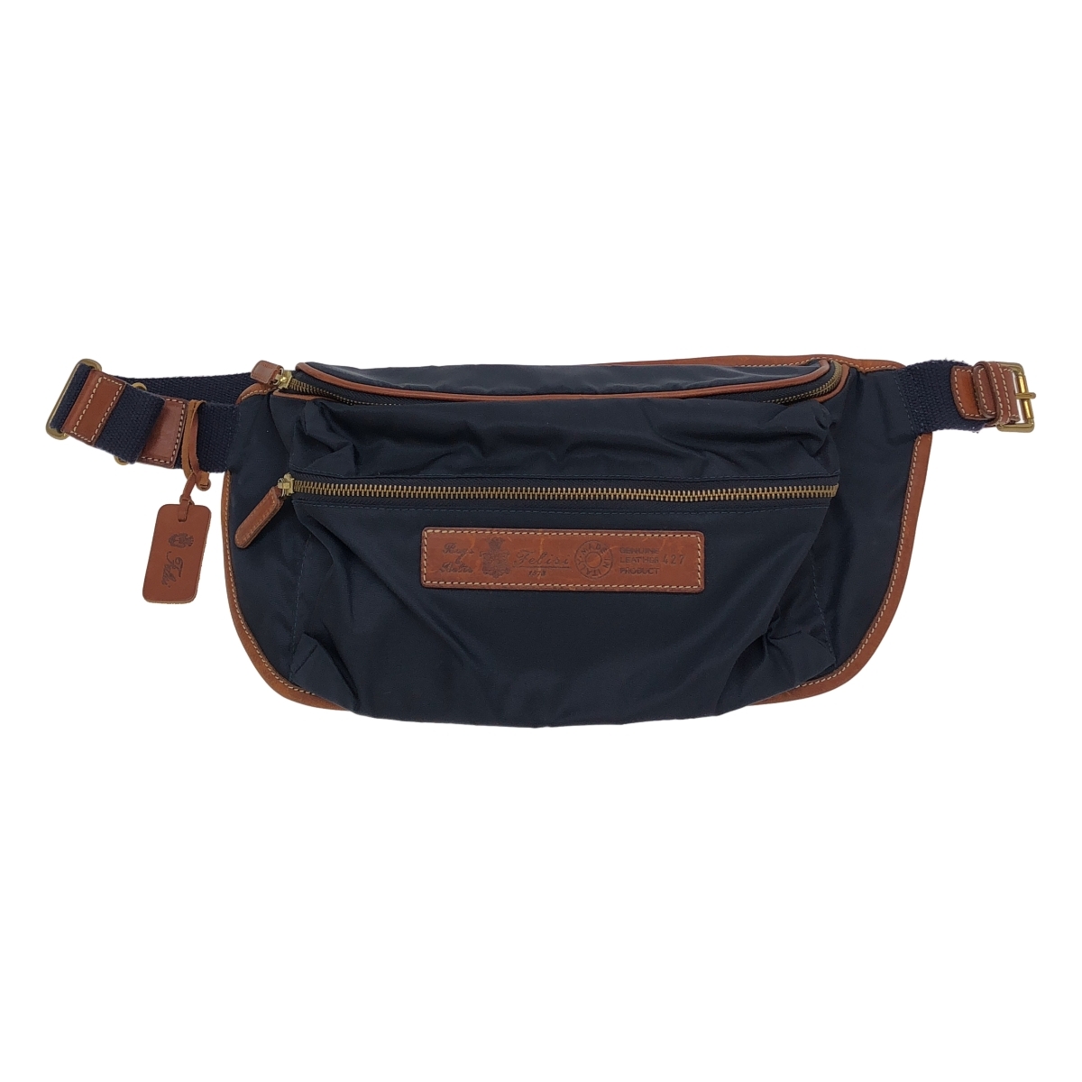 Felisi フェリージ 799 レザーパイピングナイロンボディバッグ ネイビー ITC842D9HX4C拍卖