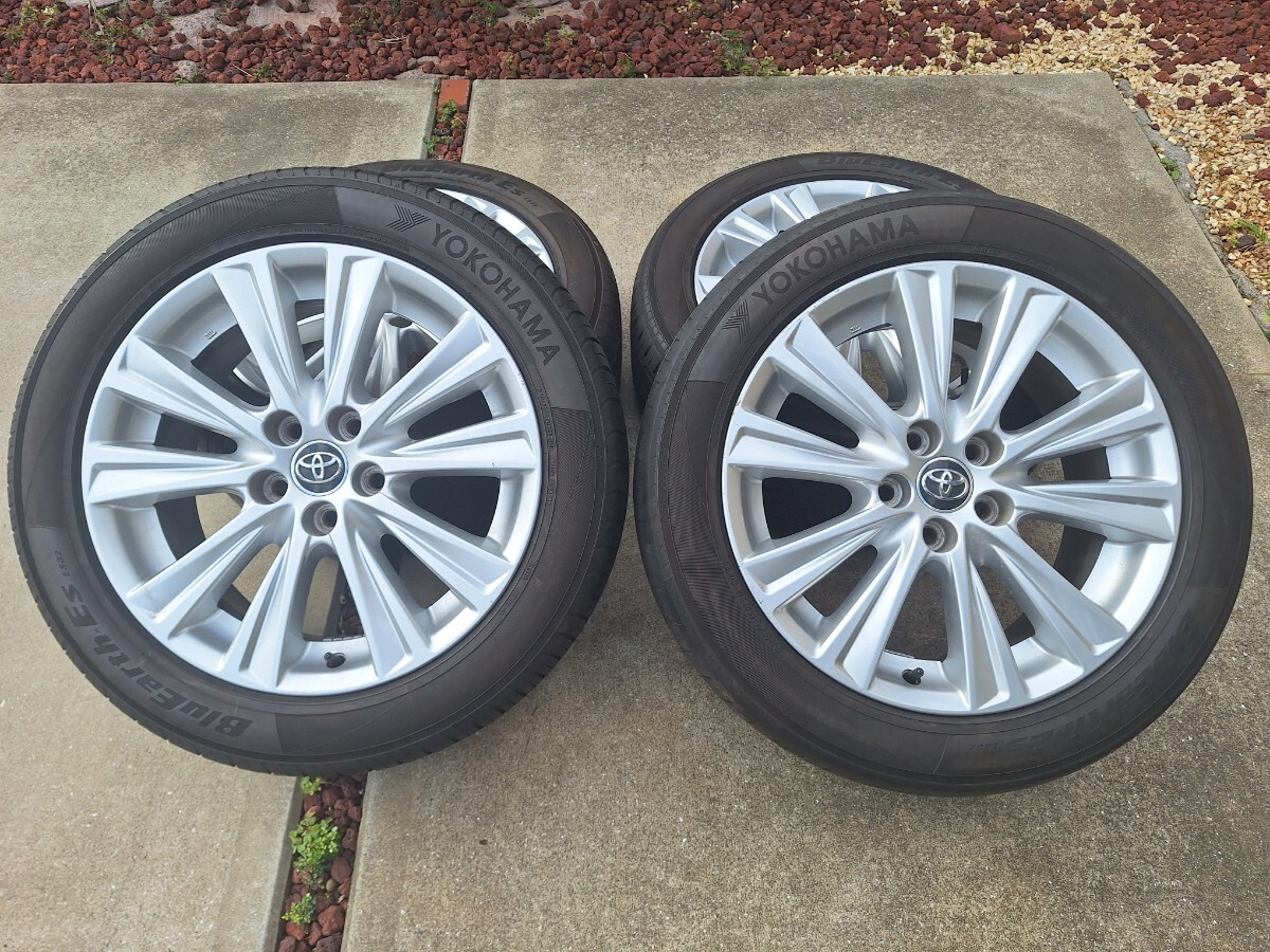 トヨタ純正ラジアルタイヤアルミセット 235/50R18 YOKOHAMA BluEarth-Es 2023年製 4本 5穴 送料無料拍卖