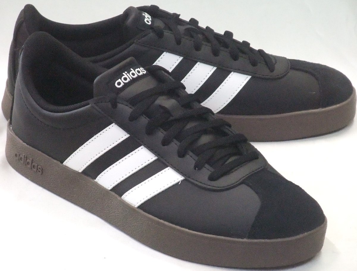 送料無料 adidas アディダス VL COURT BASE M ブラック/ホワイト 27.0cm コートベース シンプル クラシック ローカット スニーカー拍卖
