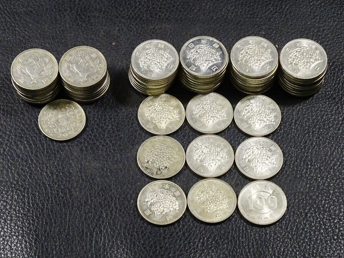 6940■100円銀貨 70枚 まとめて 鳳凰 稲穂 百円 額面7000円 日本古銭 硬貨 アンティーク拍卖