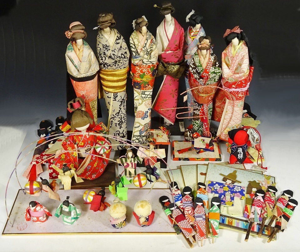 8825D■和紙人形 まとめ売り 飛騨高山 乙姫 やじろべえ モビール 和風置物 いろいろ ハンドメイド 工芸品 お土産 拍卖