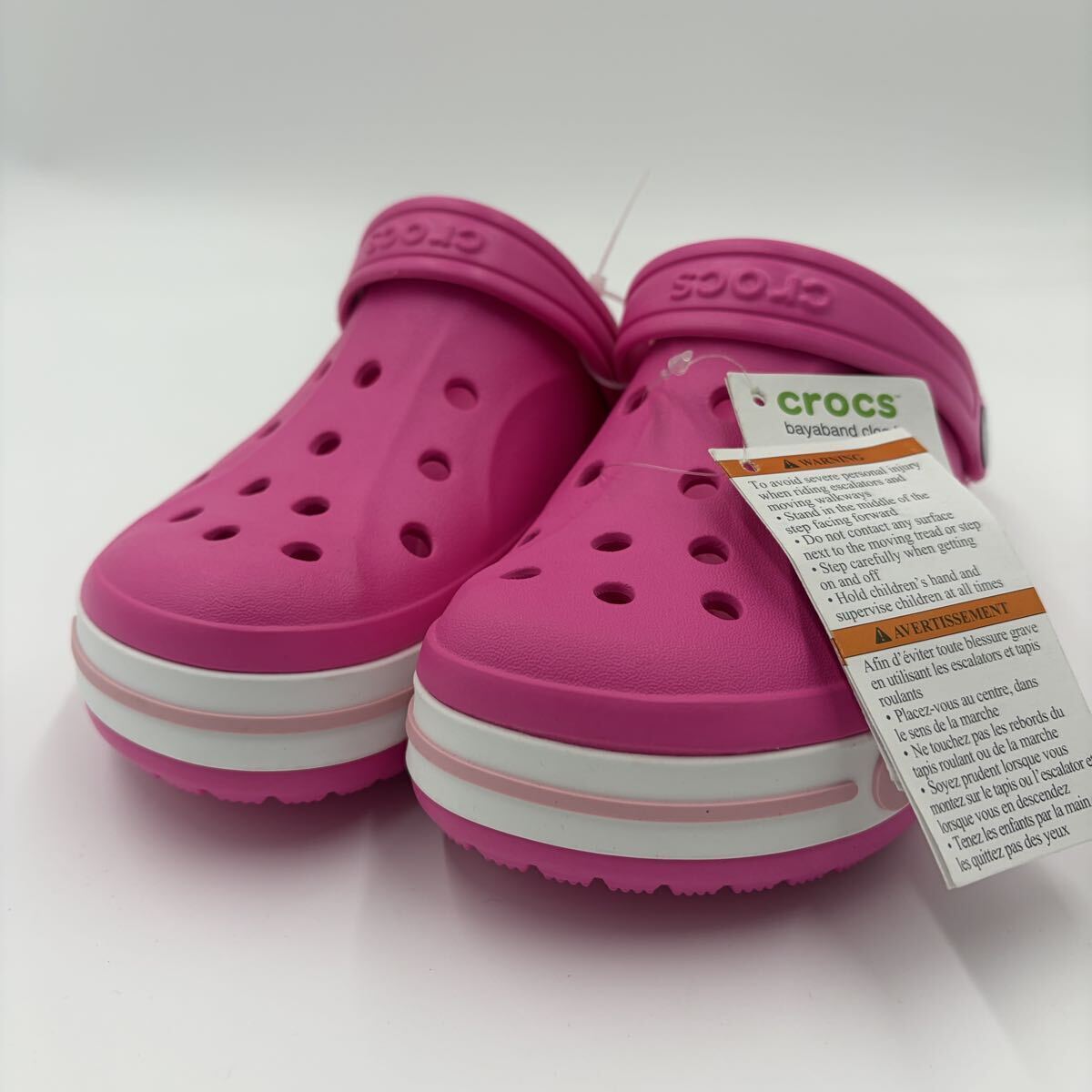 新品 未使用 crocs クロックス ピンク サンダル キッズ 21cm拍卖