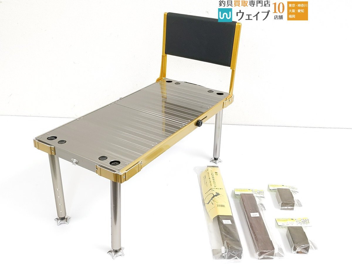 泡づけ本舗 小型軽量釣台 背もたれ付き スチールカラー マルエム 受木ロング・受木・角木付属 未使用品拍卖