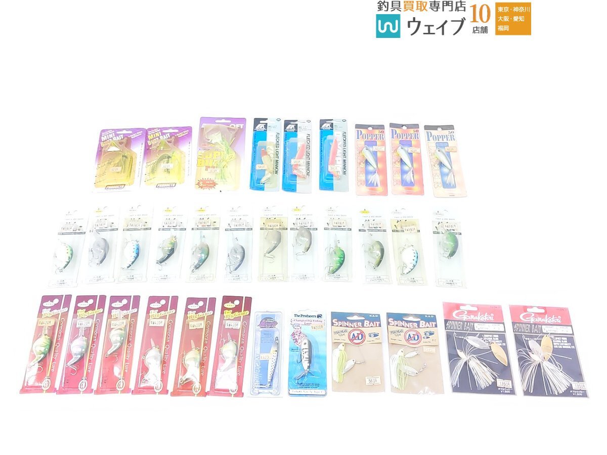 オリムピック フレクトライトミノー、がまかつ スピナーベイト ダブルウィロー、レザーポッパー 等 計33点拍卖
