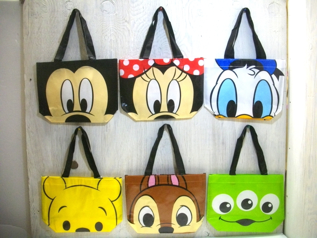 未使用 ディズニー 顔柄 ミニ トート バック 6種セット 不織布コーティング ミッキー ミニー ドナルド プーさん チップ エイリアン拍卖