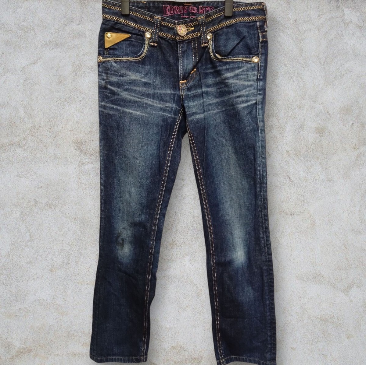 EDWIN BTL522 BLUE TRIP ブルートリップ デニムパンツ ジーンズ スリム ウエスタン ロング丈 ローライズ S Y2K made in japan 日本製拍卖