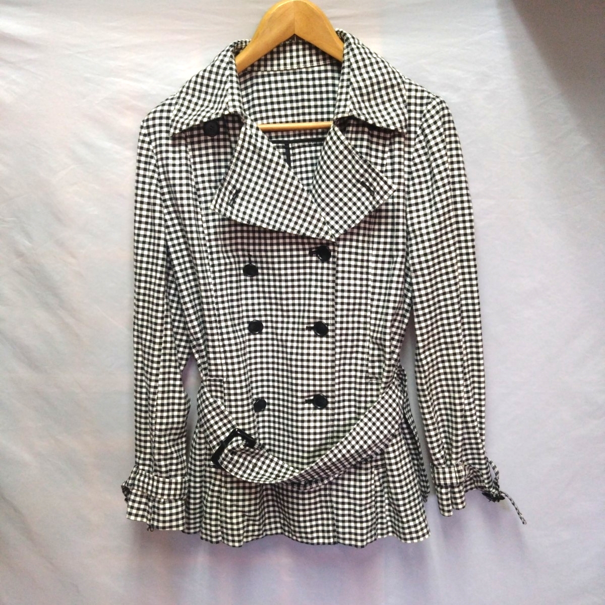 SPECCHIO スペッチオ 綿 ミドル丈 コート チェック柄 ダブル 2WAY サイズ42 ヤフオクにも多数出品拍卖