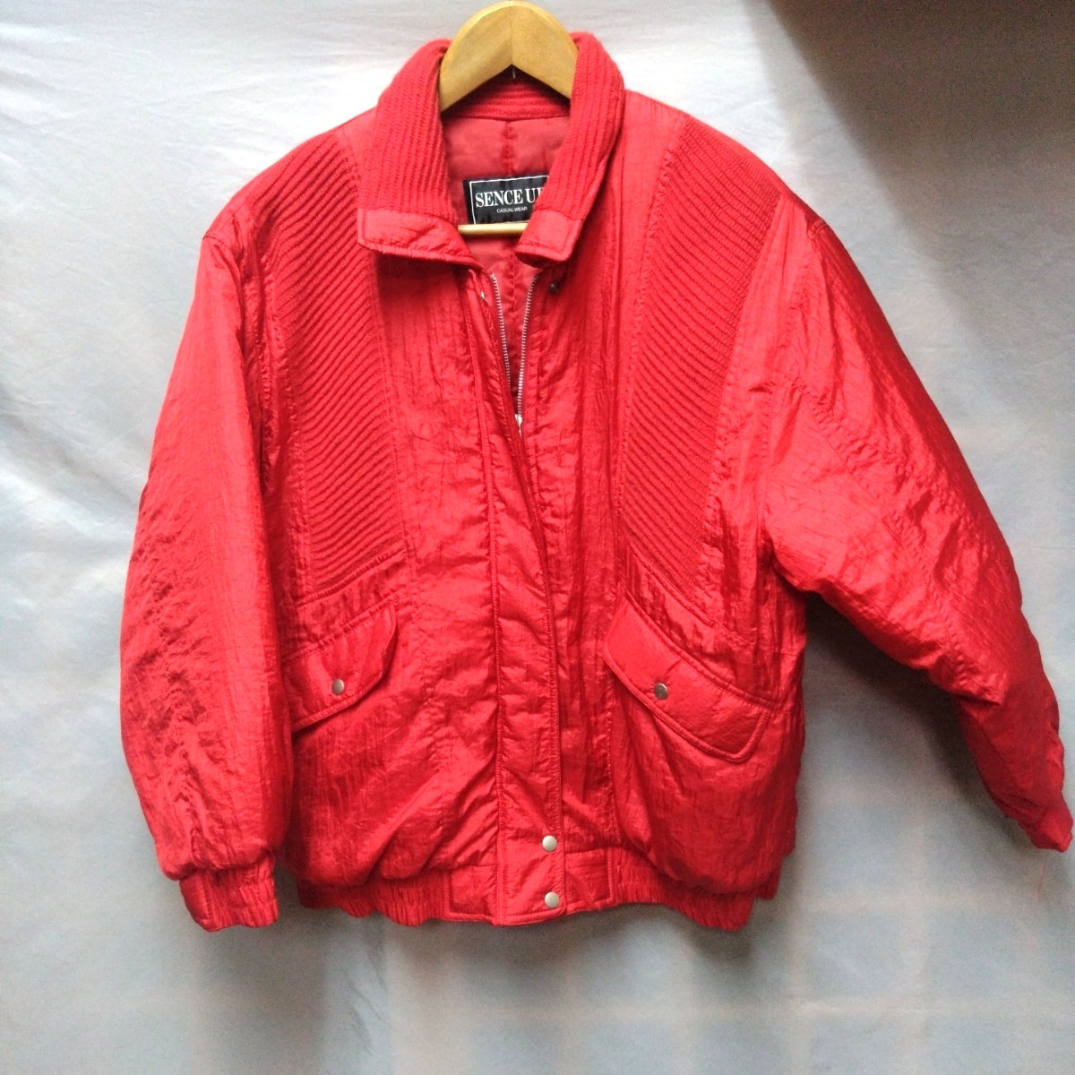 1円スタート 【SENCE UP】 ナイロン ダウン ジャケット 赤系 サイズ11R Lサイズ~LLサイズ レディース アウトドア 釣り 登山 キャンプ拍卖