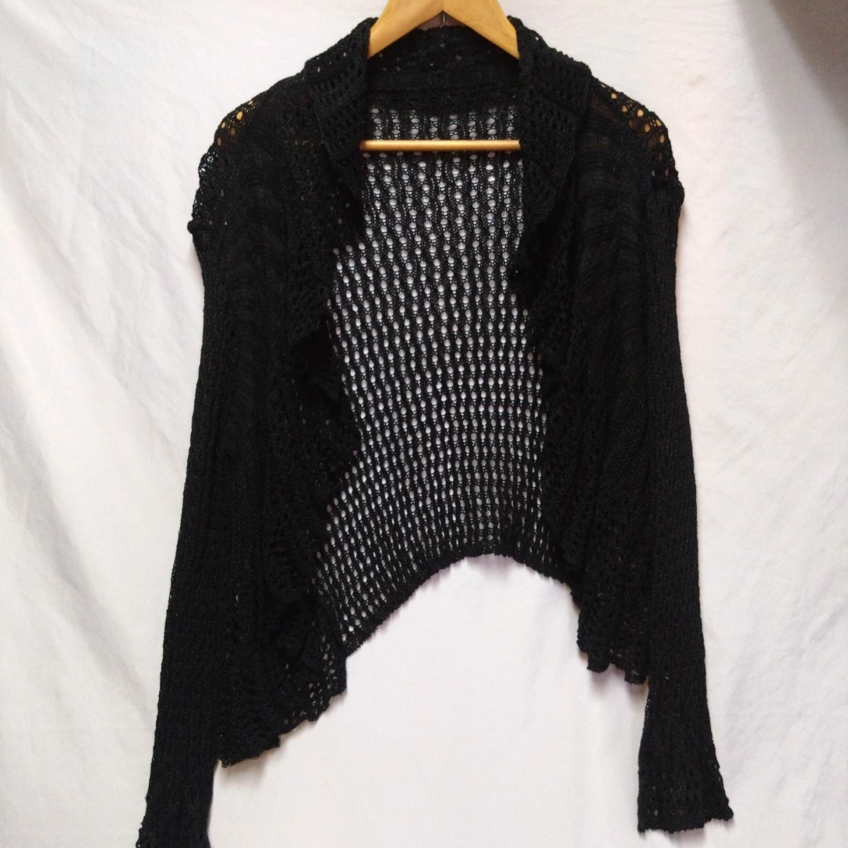 C.O.T.E レディース ボレロ ミドル丈 カーディガン 長袖 黒 L~LLサイズ相当 日本製 made in japan ヤフオクにも多数出品拍卖