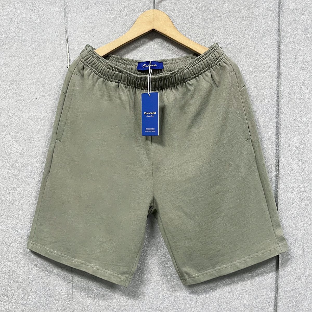 高級・ショートパンツ 定価3万◆Emmauela・イタリア・ミラノ発◆綿100% 柔らか 通気 ゆったり イージーパンツ 短パン 半ズボン 夏 2XL/52拍卖