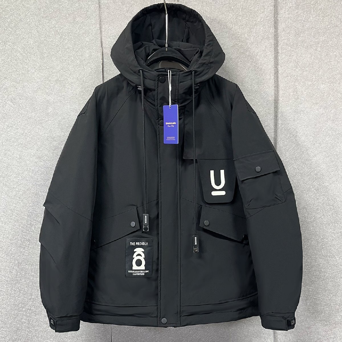 高級・ダウンジャケット 定価10万◆Emmauela・イタリア・ミラノ発◆グースダウン90% 暖かい 防風 防寒 マウンテンパーカー アウター M/46拍卖