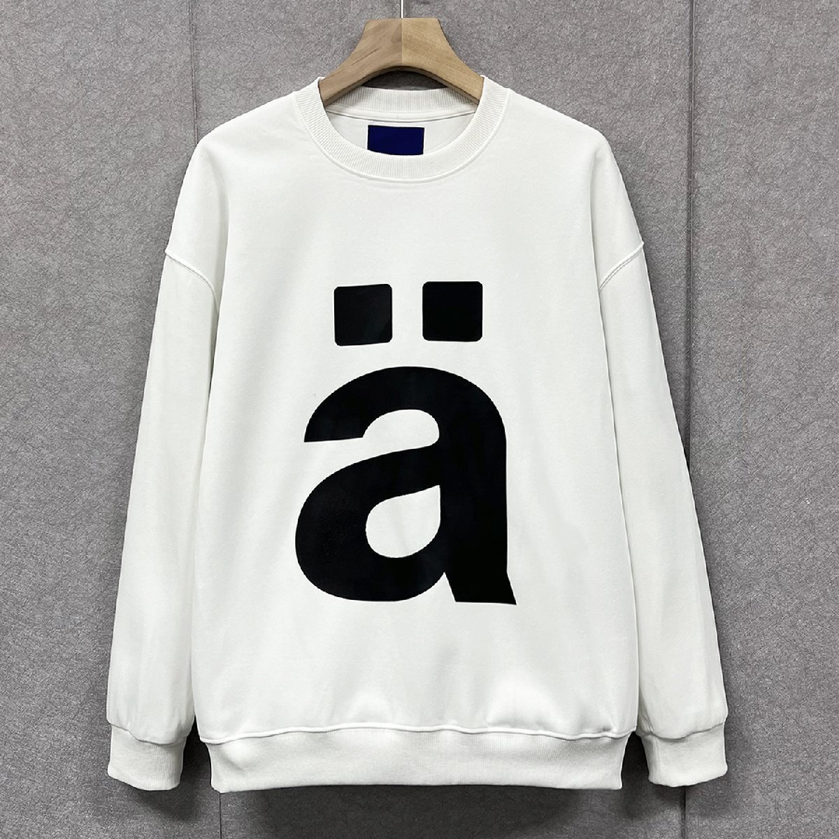 定番・トレーナー 定価4万◆Emmauela・イタリア・ミラノ発◆コットン100% 上品 ソフト お洒落 プルオーバー トップス スウェット L/48拍卖