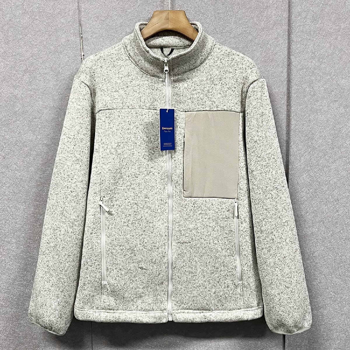 上品・ジャケット 定価6万◆Emmauela・イタリア・ミラノ発◆上質ウール混 柔らか 暖かい ブルゾン アウター カジュアル 通勤 秋冬 M/46拍卖