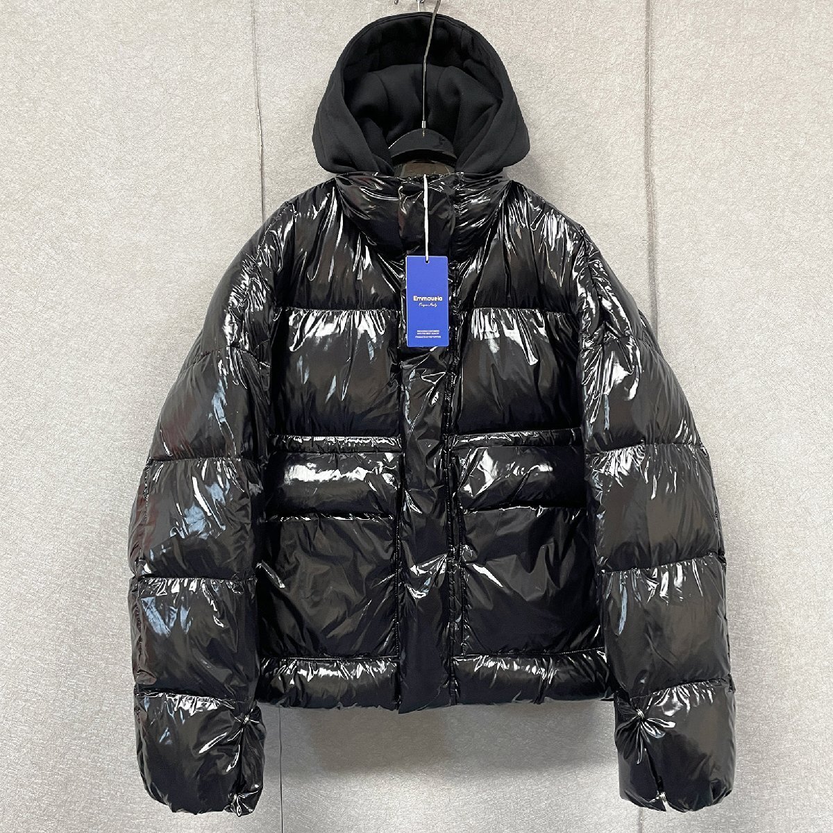 絶賛・ダウンジャケット 定価11万◆Emmauela・イタリア・ミラノ発◆肉厚 保温 撥水 艶 重ね着 個性 パーカー アウター 防寒着 街着 2XL/52拍卖