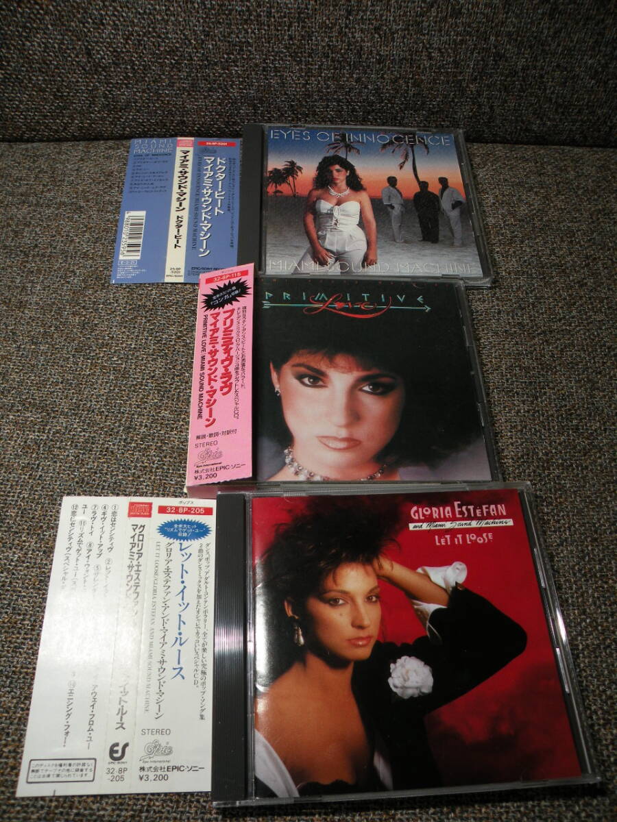 Gloria Estefan Mianmi Sound Machine 国内盤帯付CD 3枚セット(プリミティブ・ラヴ / ドクター・ビート / レット・イット・ルース)拍卖