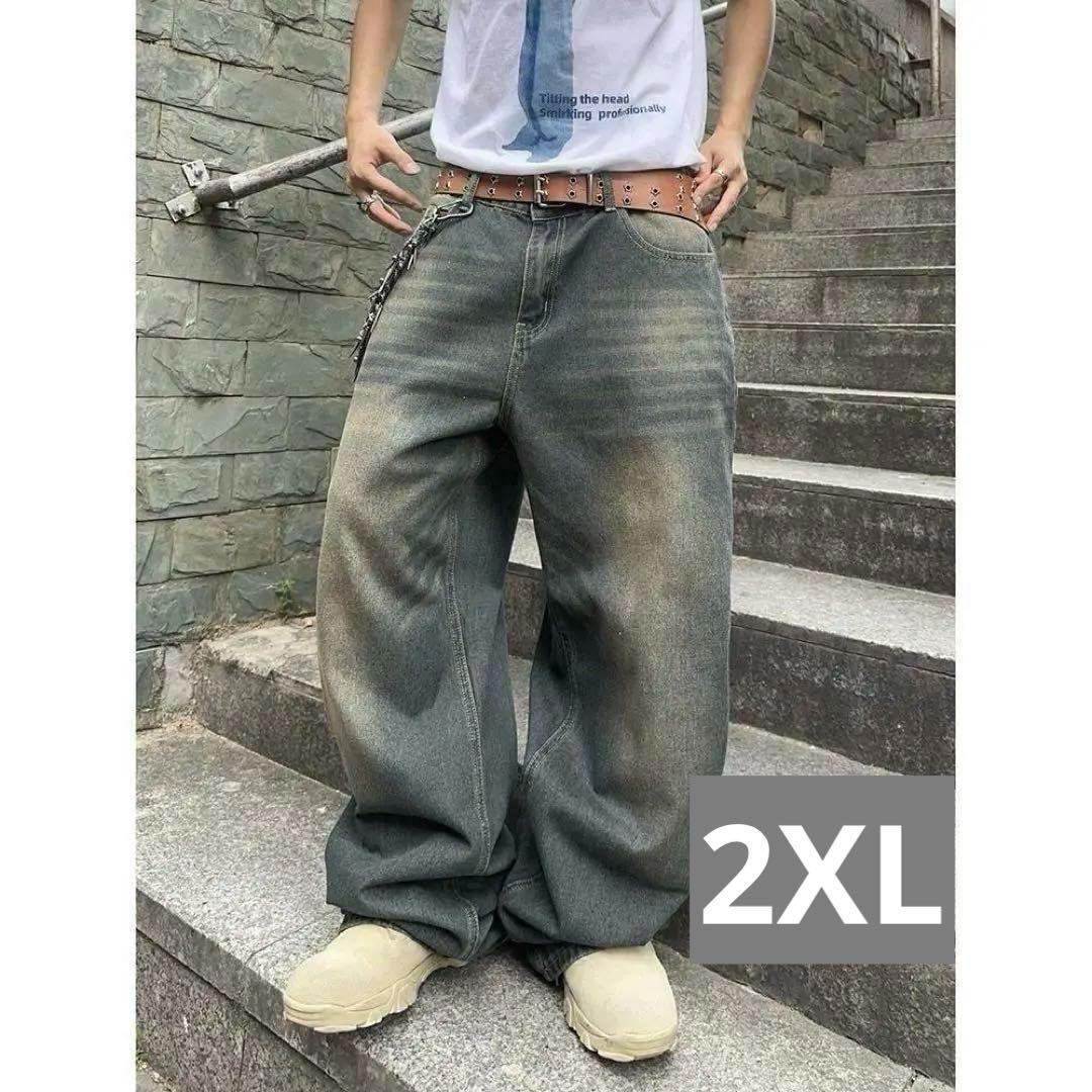 ワイドパンツ バギーストリート 韓国 ダボ系 ヴィンテージ デニム Y2K拍卖
