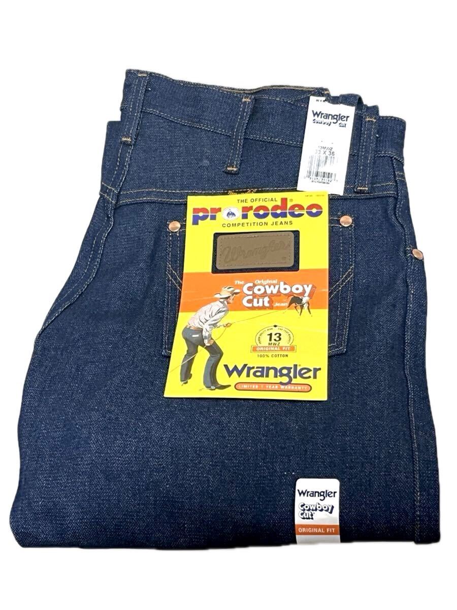 デッド 90s ビンテージ Wrangler 13MWZ ブロークン デニム 糊付き フラッシャー付き ジーンズ Gパン ラングラー W33 拍卖