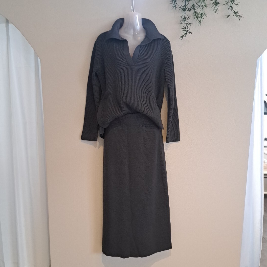 Theory luxe セオリーリュクス セットアップ ワンピース ニット ネイビー スカート トップス 美品 M セーター タイトスカート 拍卖