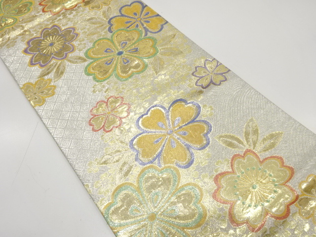 美品 桜模様織り出し 振袖用 袋帯 (AJBC1K-014)拍卖