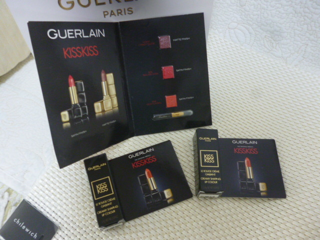 保管品☆未使用 GUERLAIN☆ゲラン キスキス<リップスティック>344 1.4g×2 おまけつき拍卖