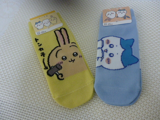 ☆未使用 ちいかわ☆ソックス うさぎとハチワレ2足セット 23~25cm 靴下拍卖
