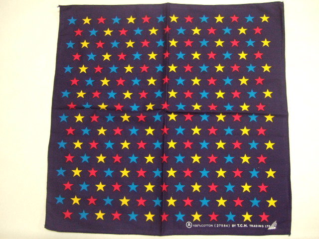 横浜最新 スター星 ☆ 魅惑のバンダナ 紺 同梱4枚まで送料180円ξ☆Bξ ξ73a拍卖