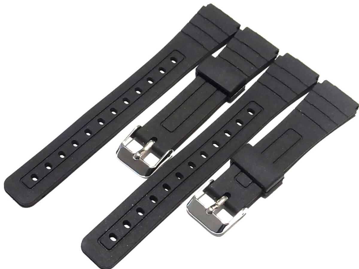 チプカシ用(F-91W用) ラバーベルト 2本セット 18mm 3F91W2拍卖