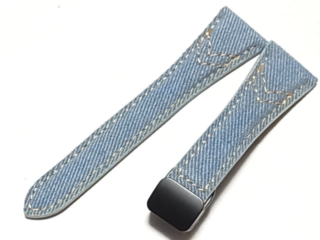 デニムストラップ マグネットDバックル ライトブルー 22mm 2DENIMMG15拍卖