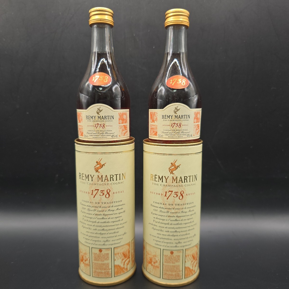 【希少・古酒・未開栓】REMY MARTIN レミーマルタン コニャック ACCORD 1738 ROYAL アコード ロワイヤル 50ml 2本セット 専用箱付拍卖