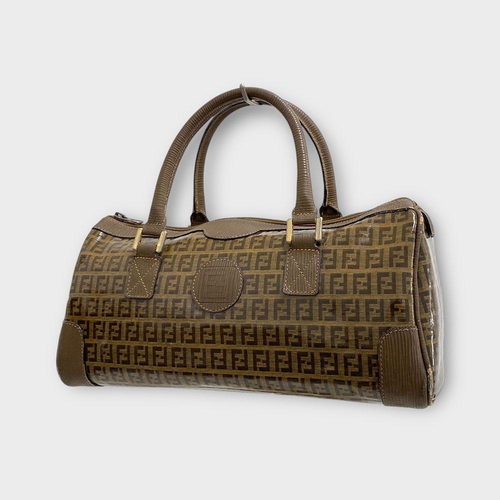 貴重 FENDI フェンディ ボストンバッグ ハンドバッグ ズッカ エナメル拍卖