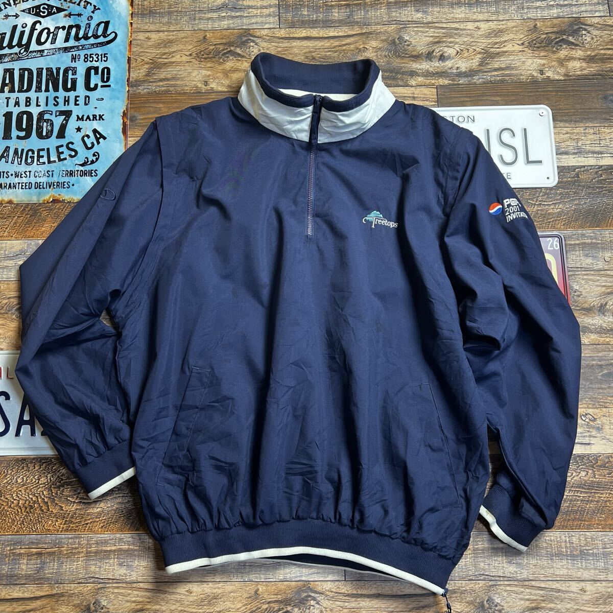 TREETOPS 2WAY アノラックジャケット 袖脱着 ベスト ネイビー L 香港製拍卖