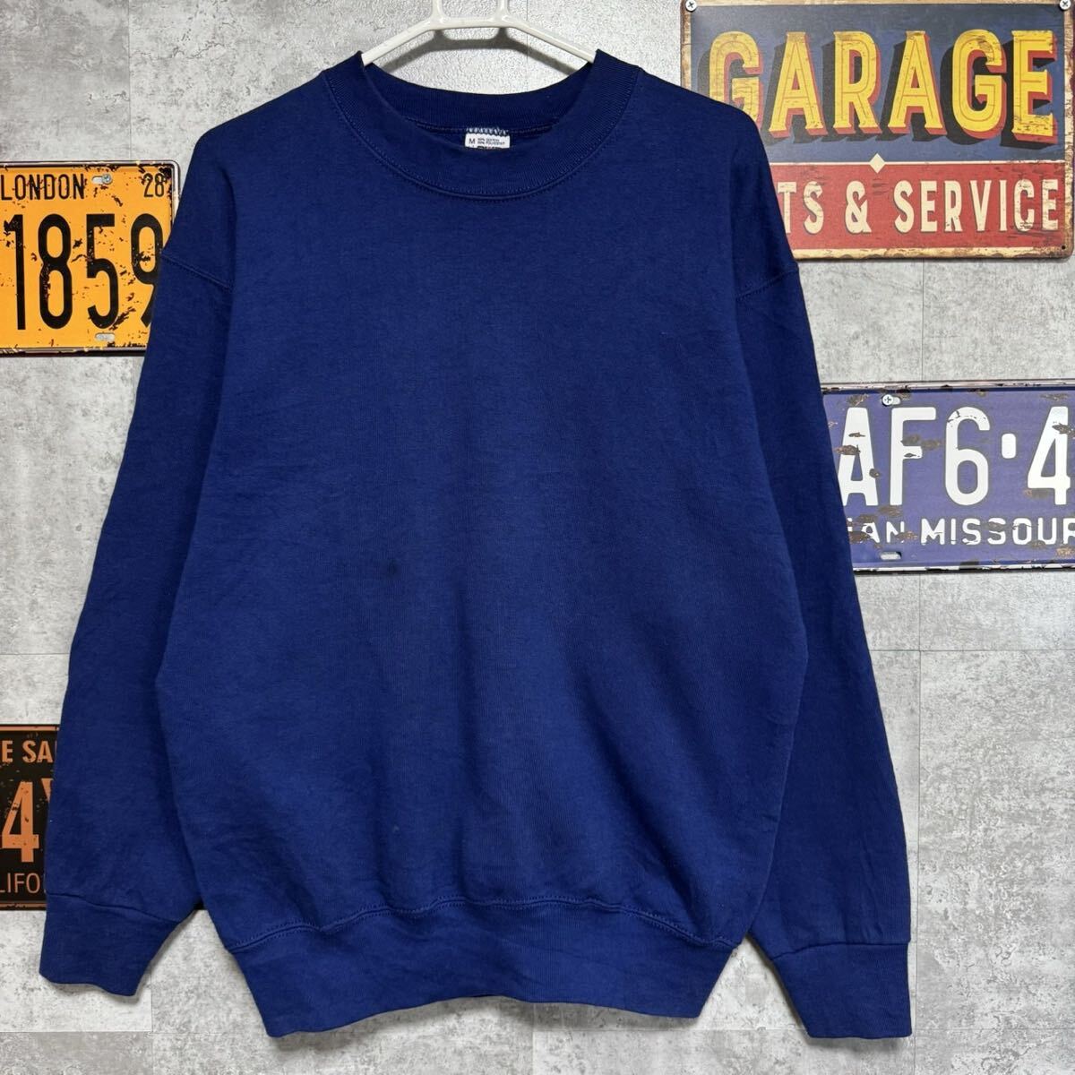 BVD 無地 スウェット トレーナー USA製 50/50 ブルー M 90s ビンテージ拍卖