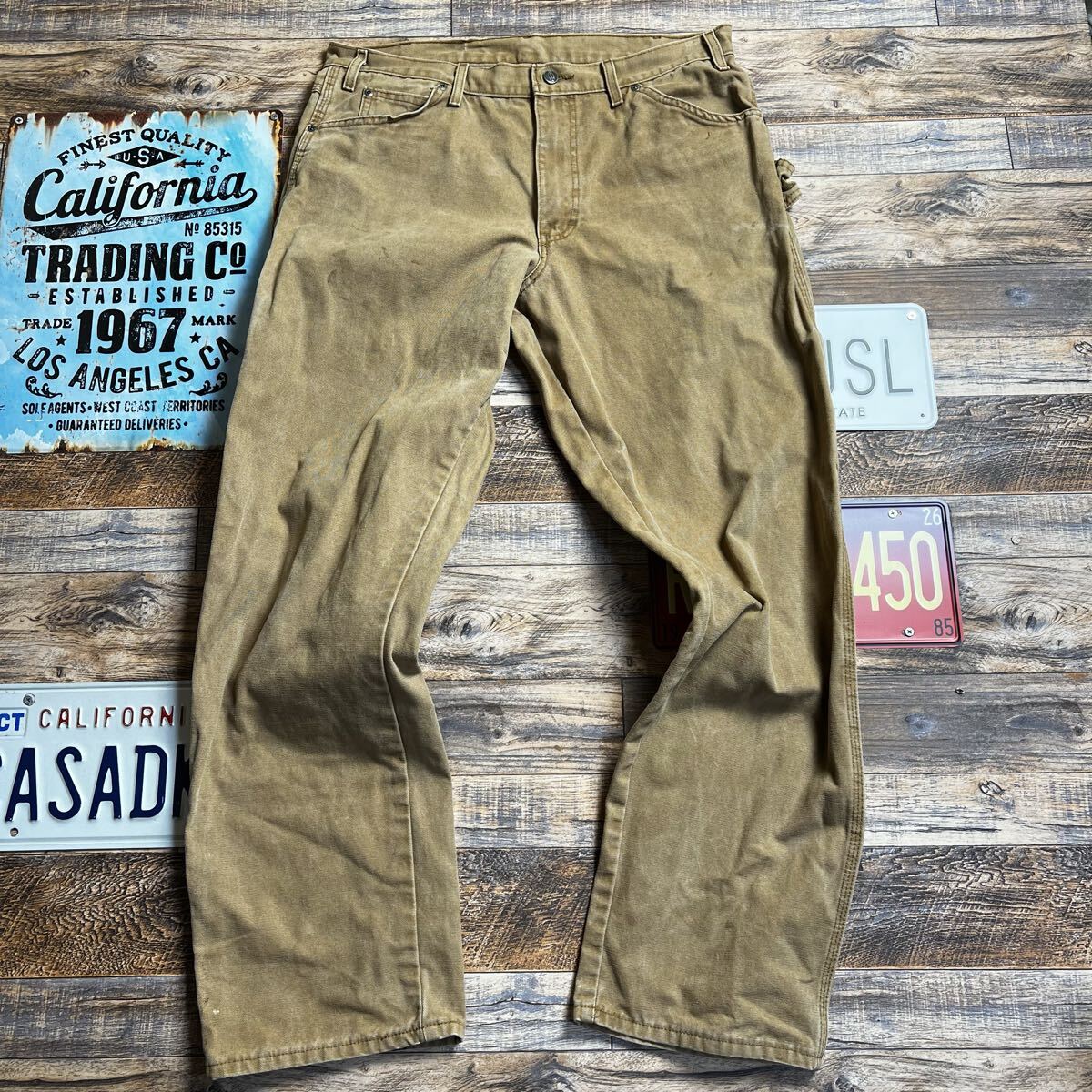 Dickies ディッキーズ ダック地 ペインターパンツ ブラウン W36 メキシコ製拍卖