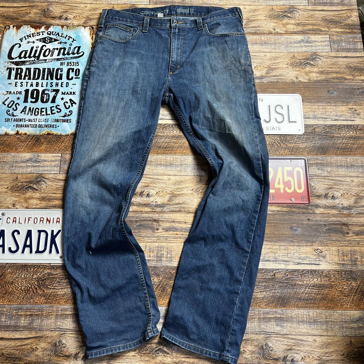 Carhartt デニムパンツ Relaxed Fit W36 メキシコ製 インディゴブルー ワークデニム拍卖