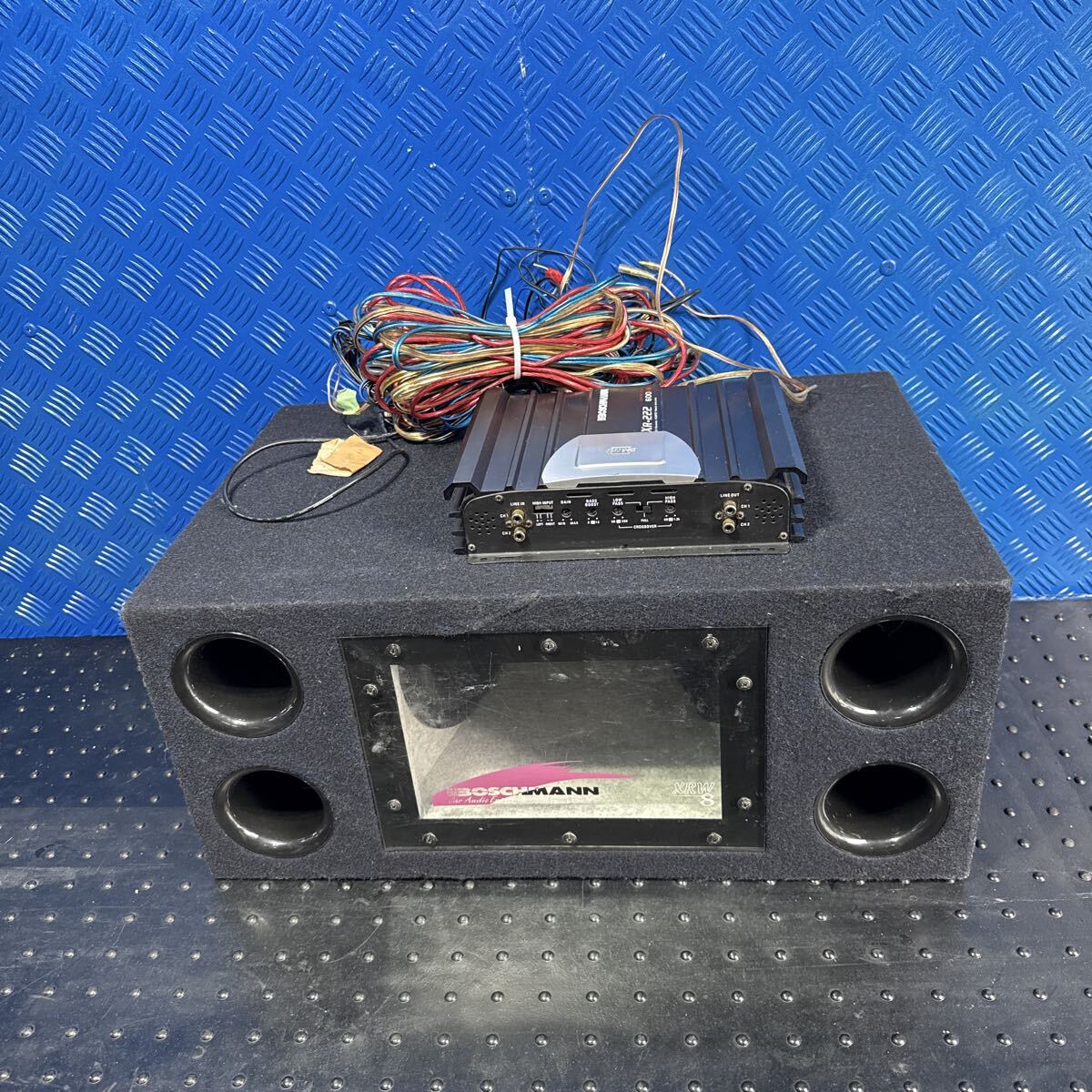 ◆BOSCHMANN BM ボッシュマン《XR-222》ツイン サブウーハー ウーファー オーディオアンプ セット 配線付 動作OK◆拍卖