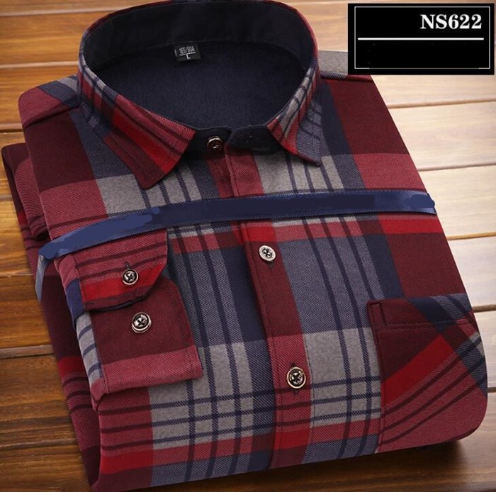 【オフシーズン】 裏起毛シャツ 防寒 長袖 ワイシャツ メンズ チェックシャツ 細身 タイト 通勤拍卖