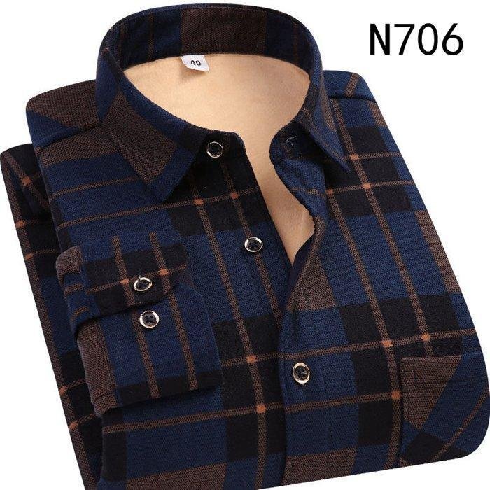 裏起毛シャツ ワイシャツ 防寒 長袖 メンズ チェックシャツ 細身 タイト 通勤拍卖