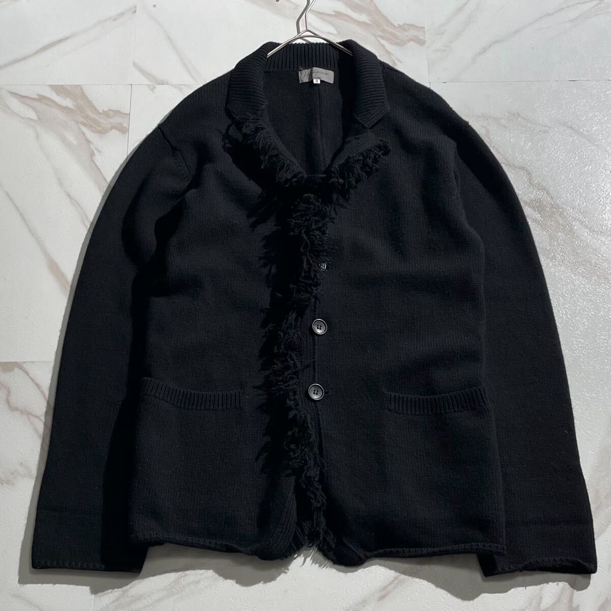極美品 テロリスト期 Yohji Yamamoto POUR HOMME 2008AW テーラードジャケット フリンジ 黒 L相当 名作 archive ヨウジヤマモトプールオム 拍卖