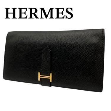 1円 美品 HERMES エルメス ベアン デュプリ 三つ折り 長財布 N刻印拍卖