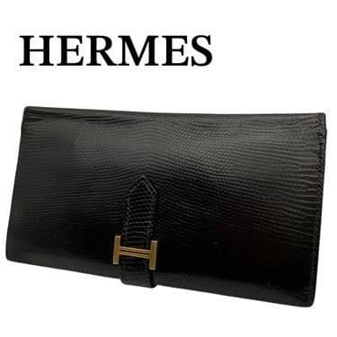 HERMES エルメス ベアン クラシック リザード G刻印 長財布拍卖